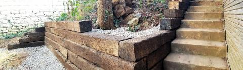 Railroad Tie Retaining Wall